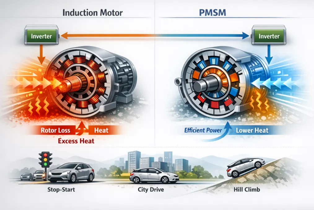 pmsm vs induction motor in electric vehicles2